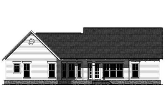 Craftsman style home, rear elevation