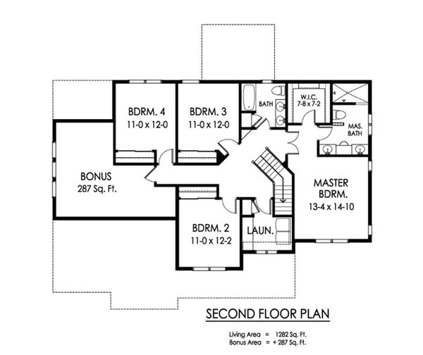 House Plan Design - Traditional Floor Plan - Upper Floor Plan #1010-233