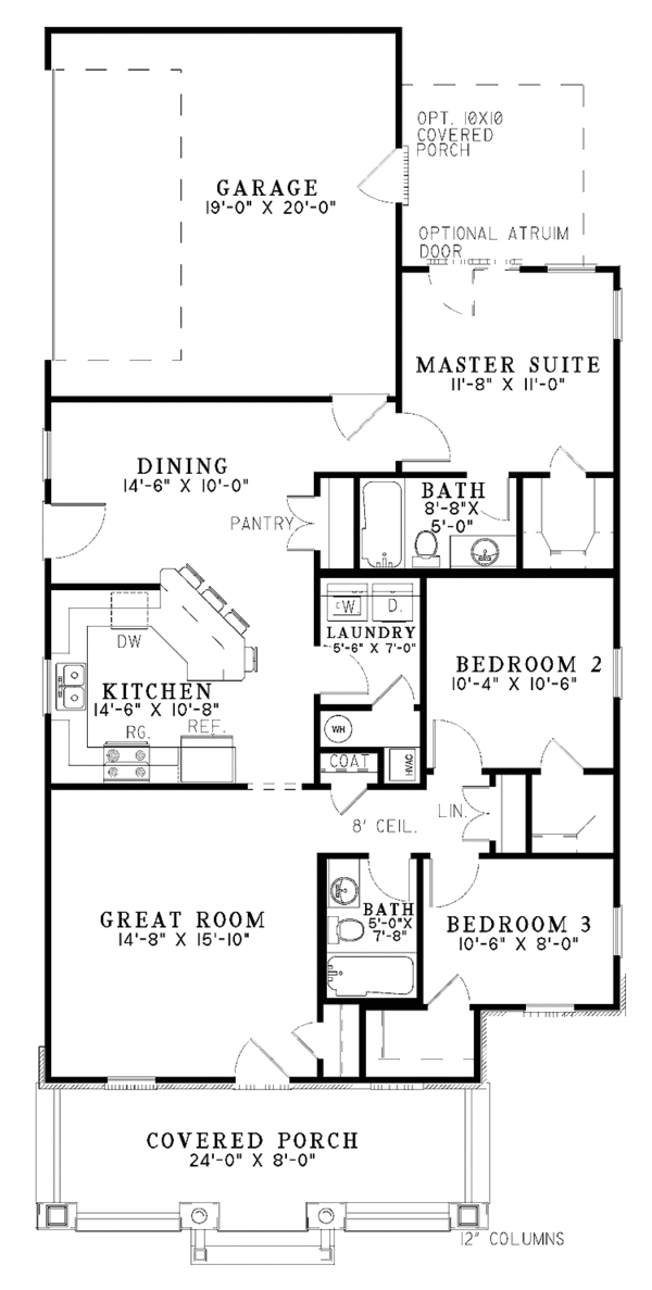 House Plan Design - Country Floor Plan - Main Floor Plan #17-2812