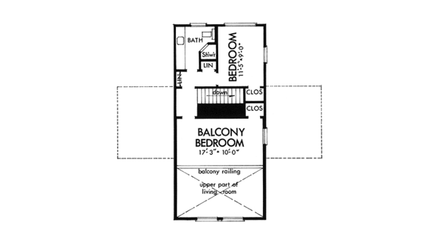 Architectural House Design - Cabin Floor Plan - Upper Floor Plan #320-1228