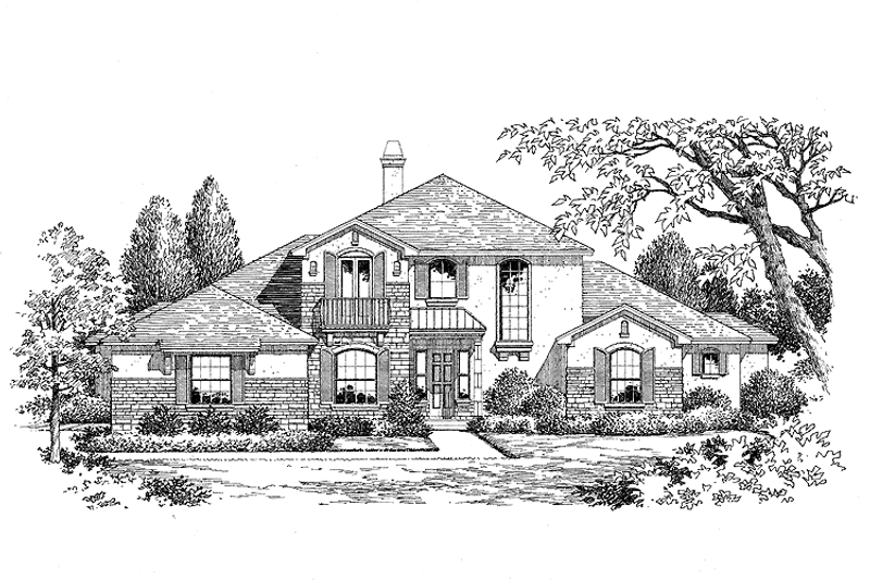 Architectural House Design - Country Exterior - Front Elevation Plan #999-56