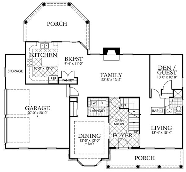 House Design - Country Floor Plan - Main Floor Plan #1029-15