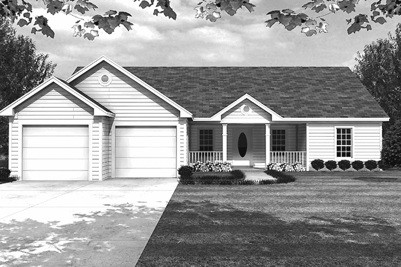 Dream House Plan - Exterior - Front Elevation 3 for Ranch House Plan #21-401 - 3 bed, 2 bath