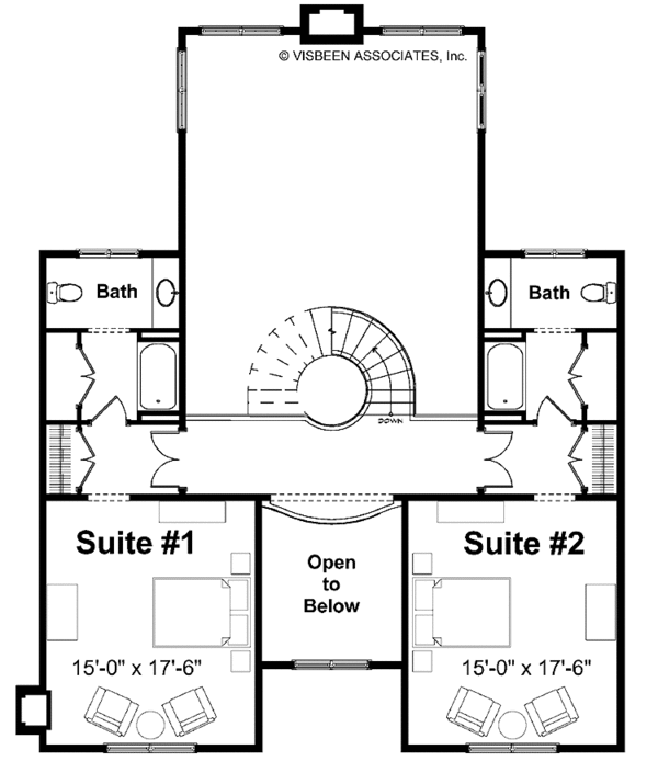 House Blueprint - European Floor Plan - Upper Floor Plan #928-65