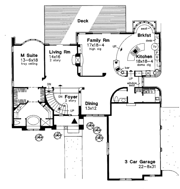 Dream House Plan - Traditional Floor Plan - Main Floor Plan #320-962