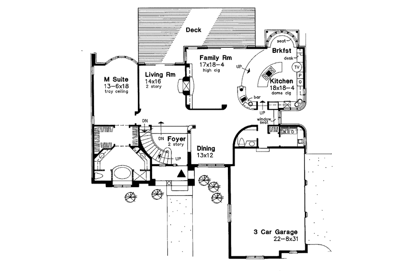 Dream House Plan - Floor Plan - Main Floor for Traditional House Plan #320-962 - 4 bed, 3.5 bath