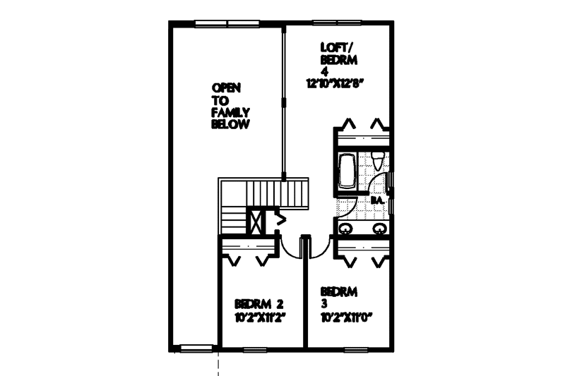 Architectural House Design - Floor Plan - Upper Floor for Mediterranean House Plan #999-69 - 3 bed, 2.5 bath