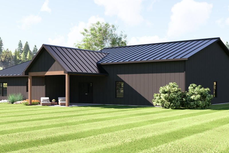 House Blueprint - Exterior - Rear Elevation 1 for Barndominium House Plan #1064-456 - 2 bed, 2 bath
