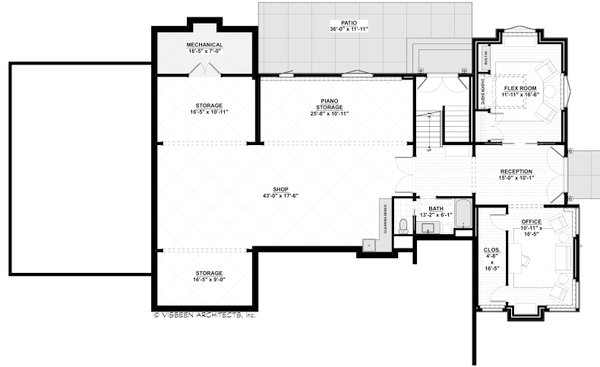 Ranch Floor Plan - Lower Floor Plan #928-376