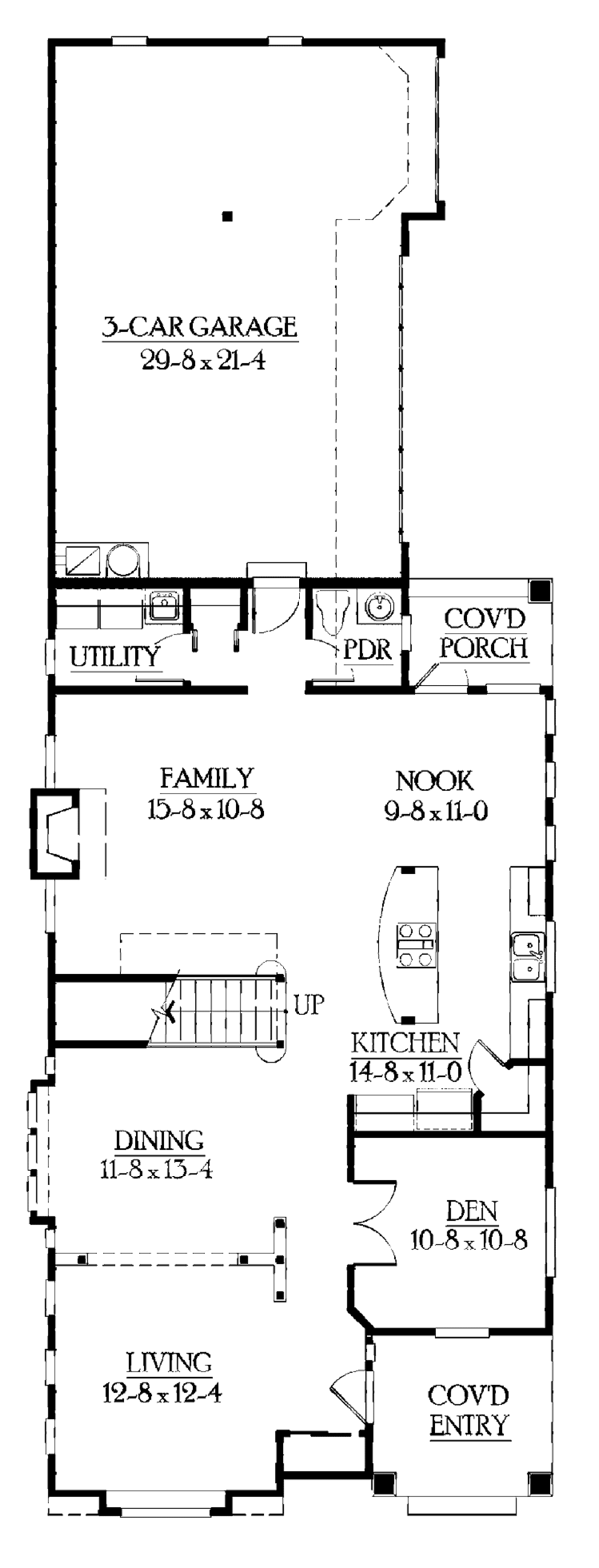 House Design - Craftsman Floor Plan - Main Floor Plan #132-388