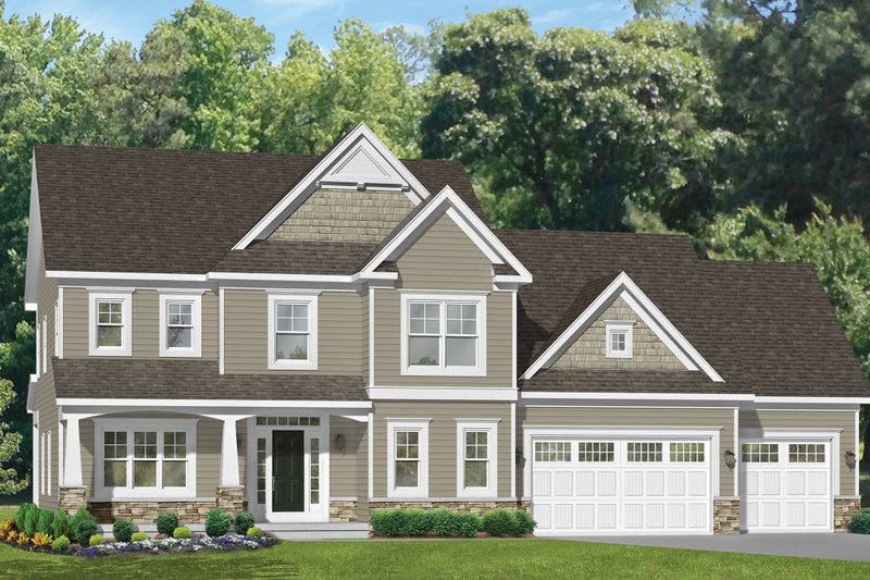 Architectural House Design - Exterior - Front Elevation 4 for Traditional House Plan #1010-128 - 3 bed, 2.5 bath