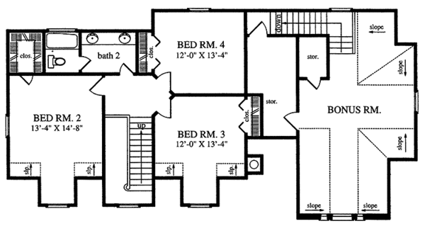 Dream House Plan - Country Floor Plan - Upper Floor Plan #42-684