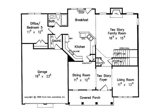 Floor Plan - Main Floor for Colonial House Plan #927-677 - 4 bed, 3 bath
