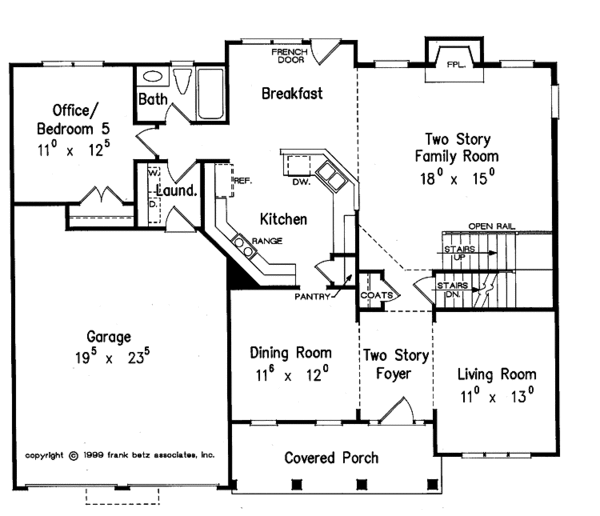 Architectural House Design - Colonial Floor Plan - Main Floor Plan #927-677