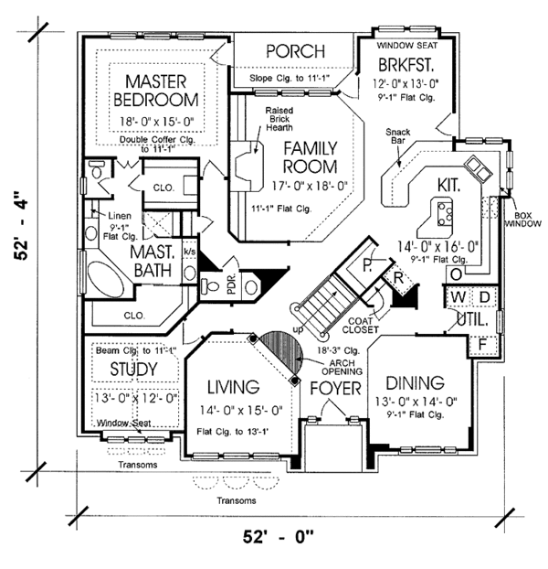 House Plan Design - Country Floor Plan - Main Floor Plan #974-55
