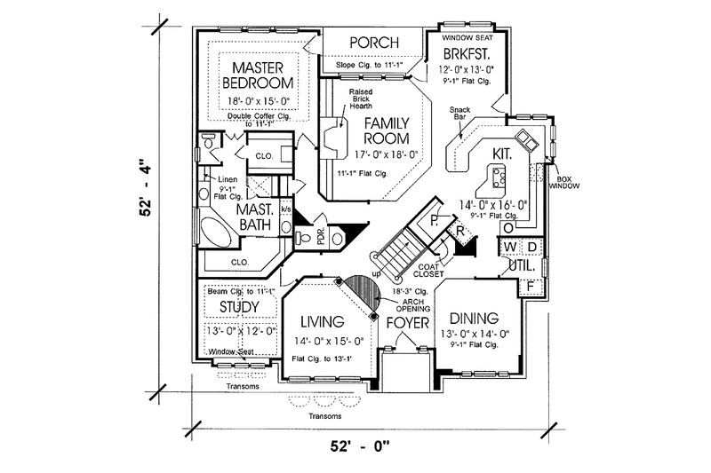 Home Plan - Floor Plan - Main Floor for Country House Plan #974-55 - 4 bed, 3.5 bath