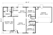 Adobe / Southwestern Style House Plan - 3 Beds 2 Baths 1460 Sq/Ft Plan #1-1259 