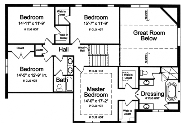 Architectural House Design - Traditional Floor Plan - Upper Floor Plan #46-848