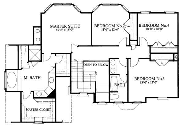 House Plan Design - Colonial Floor Plan - Upper Floor Plan #429-123
