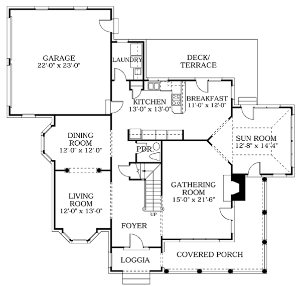 House Blueprint - Traditional Floor Plan - Main Floor Plan #453-106