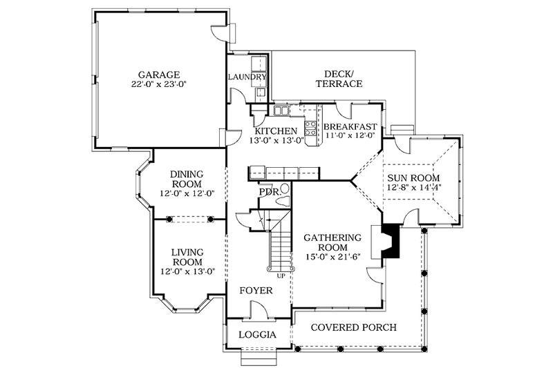 Home Plan - Floor Plan - Main Floor for Traditional House Plan #453-106 - 4 bed, 3.5 bath
