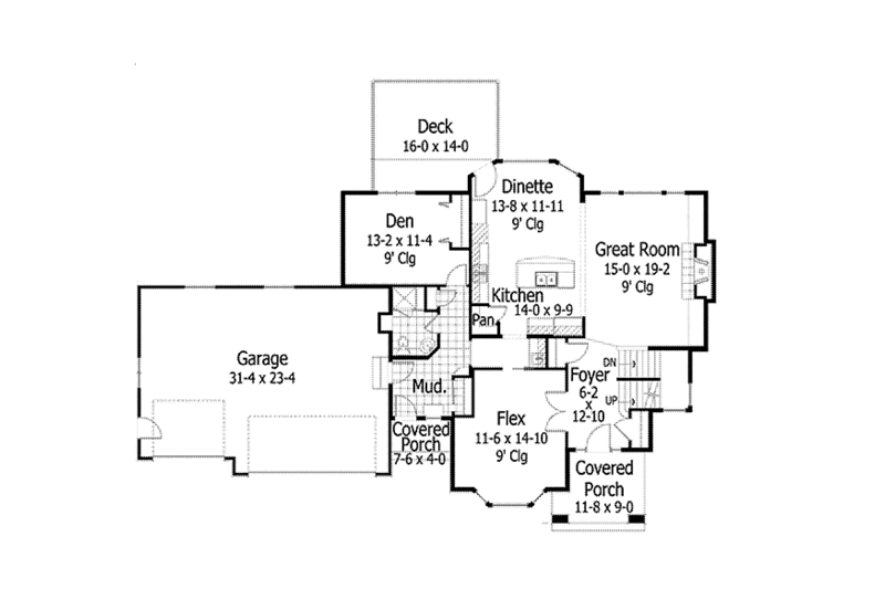 Home Plan - Floor Plan - Main Floor for Traditional House Plan #51-1055 - 4 bed, 3 bath