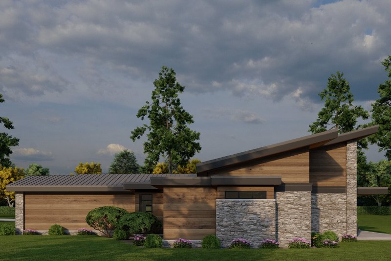 House Design - Exterior - Other Elevation 3 for Modern House Plan #923-413 - 3 bed, 3.5 bath