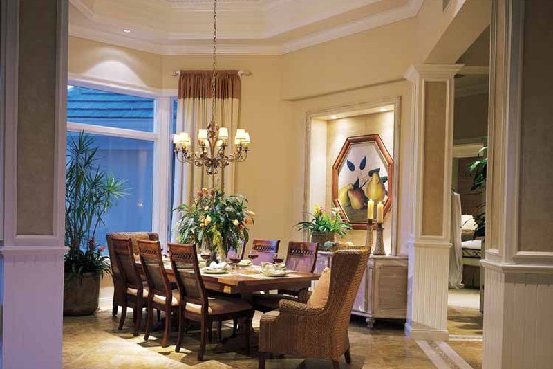 House Design - Interior - Dining Room for Mediterranean House Plan #930-194 - 3 bed, 4.5 bath