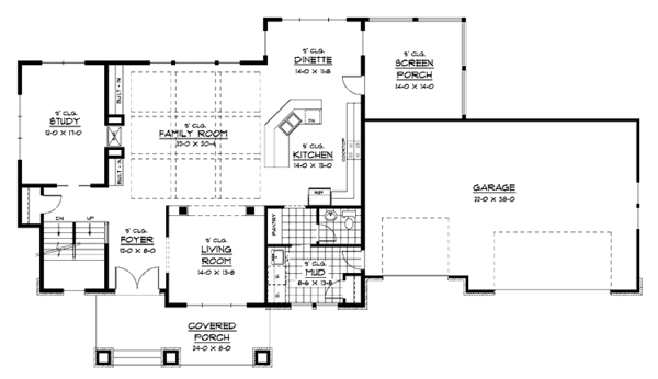 House Plan Design - European Floor Plan - Main Floor Plan #51-644
