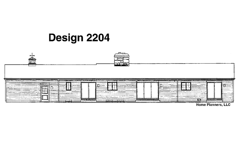 Home Plan - Exterior - Rear Elevation for Ranch House Plan #72-598 - 3 bed, 2.5 bath