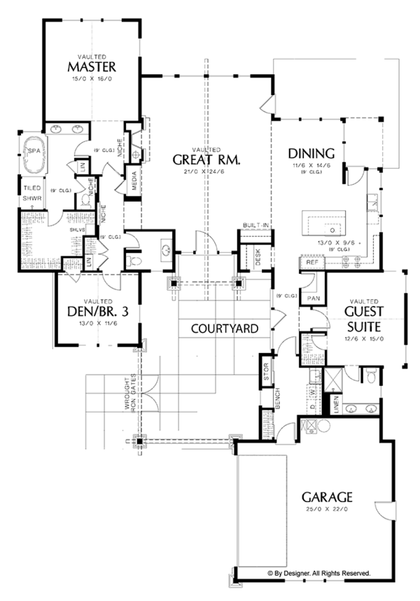House Plan Design - Traditional Floor Plan - Main Floor Plan #48-861