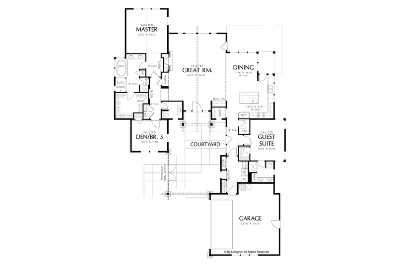 House Plan Design - Floor Plan - Main Floor for Traditional House Plan #48-861 - 2 bed, 2.5 bath