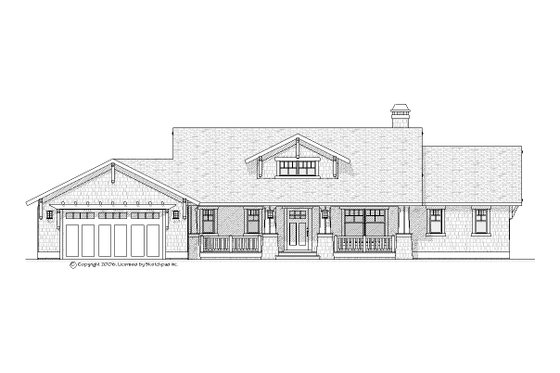 Exterior - Front Elevation for Craftsman House Plan #901-16 - 3 bed, 2.5 bath