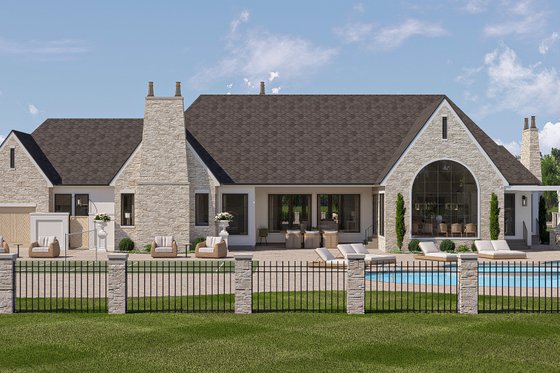 Exterior - Rear Elevation for Cottage House Plan #455-562 - 3 bed, 3.5 bath