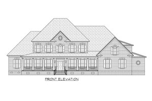 Exterior - Front Elevation 3 for Country House Plan #1054-73 - 5 bed, 5.5 bath