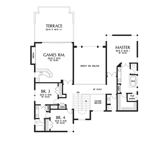 Dream House Plan - Contemporary Floor Plan - Upper Floor Plan #48-651