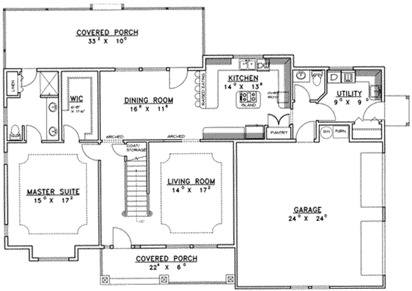 Dream House Plan - Traditional Floor Plan - Main Floor Plan #117-429