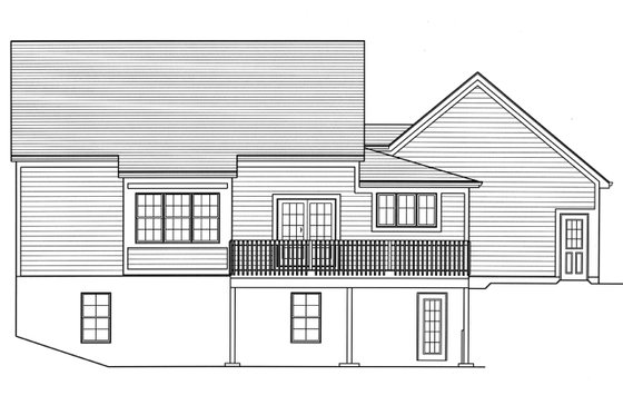 Exterior - Rear Elevation for Farmhouse House Plan #46-886 - 3 bed, 2.5 bath