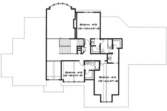 Floor Plan - Upper Floor for Modern House Plan #6-189 - 4 bed, 4.5 bath
