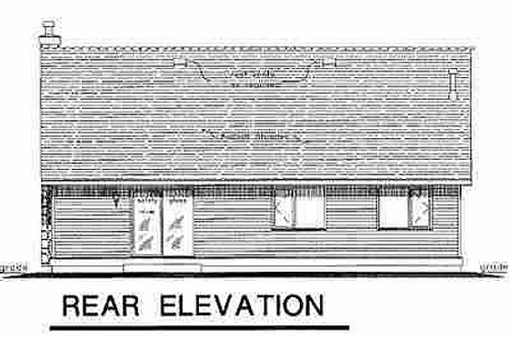 Exterior - Rear Elevation for Cottage House Plan #18-1034 - 3 bed, 2 bath
