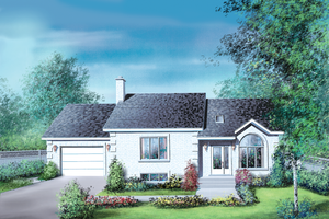 Ranch Exterior - Front Elevation Plan #25-1187