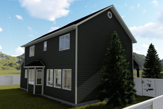 Exterior - Rear Elevation 1 for Traditional House Plan #1060-4 - 3 bed, 2.5 bath