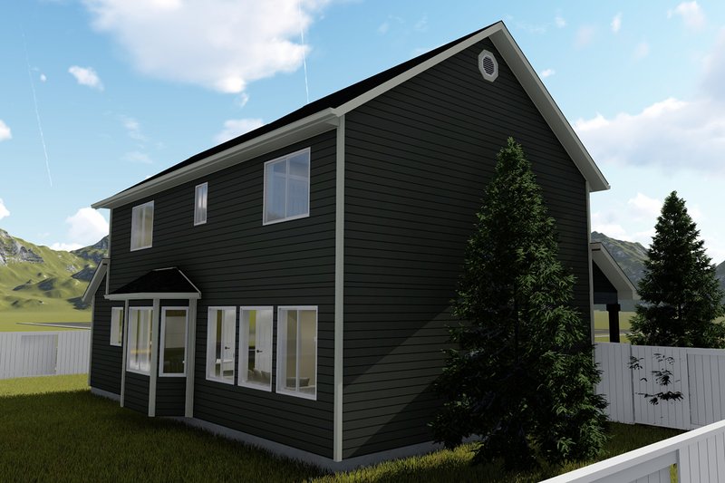 House Blueprint - Exterior - Rear Elevation 1 for Traditional House Plan #1060-4 - 3 bed, 2.5 bath