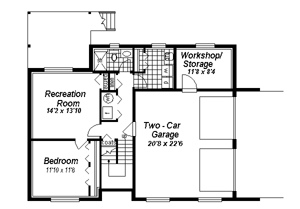 Traditional Floor Plan - Lower Floor Plan #18-314