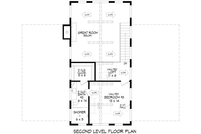 Architectural House Design - Floor Plan - Upper Floor for Barndominium House Plan #932-1132 - 3 bed, 3.5 bath