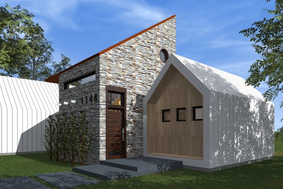 Exterior - Outdoor Living 1 for Modern House Plan #933-7 - 3 bed, 2.5 bath