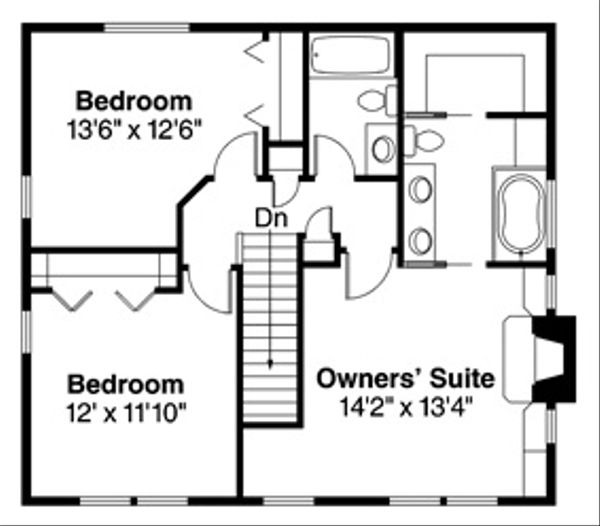 Traditional Floor Plan - Upper Floor Plan #124-852