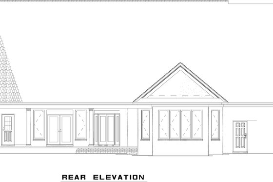 Exterior - Rear Elevation for Traditional House Plan #17-3320 - 4 bed, 4 bath