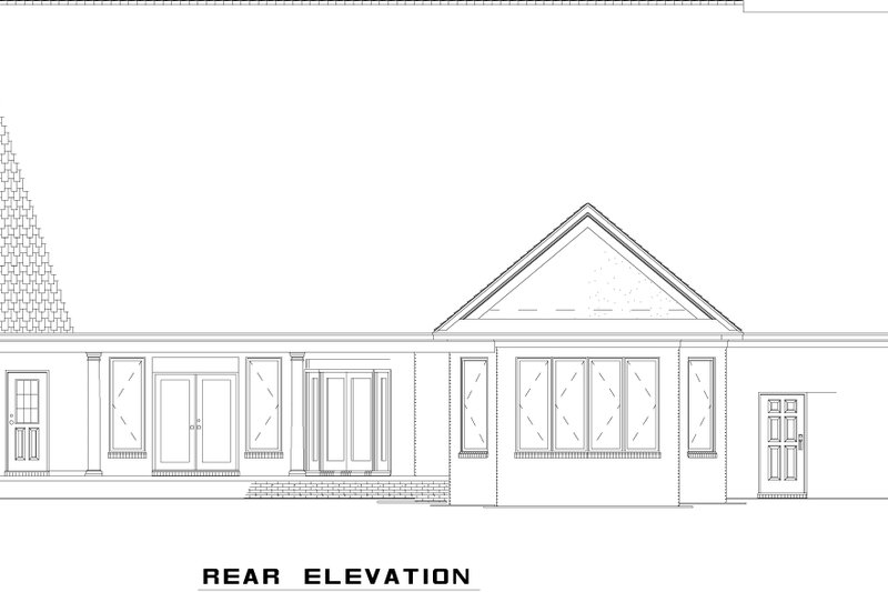 Home Plan - Exterior - Rear Elevation for Traditional House Plan #17-3320 - 4 bed, 4 bath
