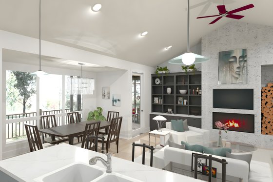 Interior - Family Room 2 for Modern House Plan #49-291 - 4 bed, 3.5 bath